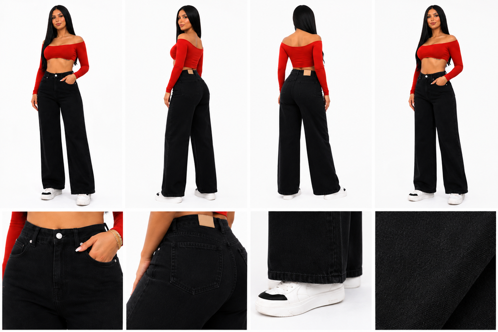 Urban Wide Leg Black Jean